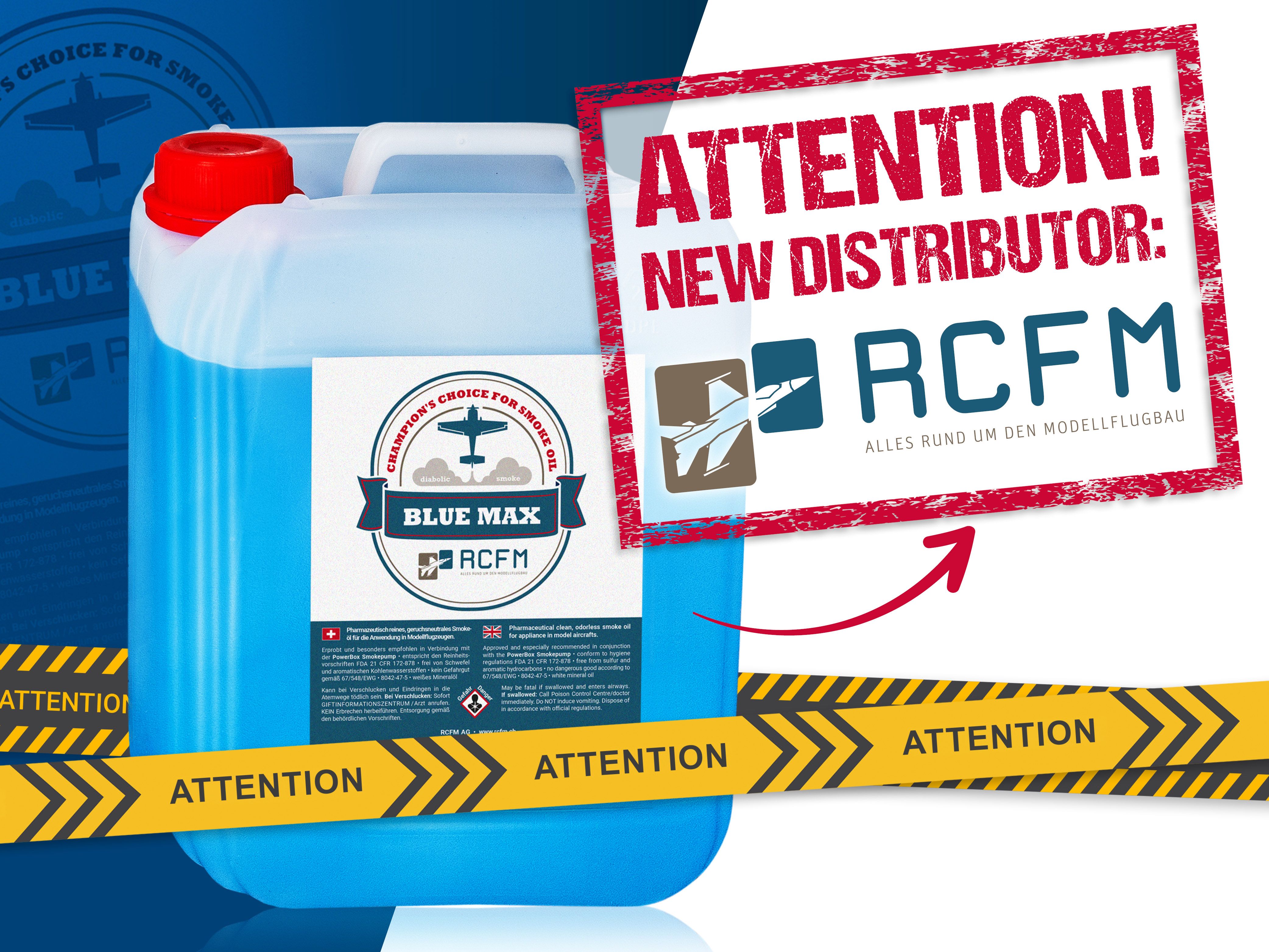 RCFM is new distributor for Blue Max Smoke oil